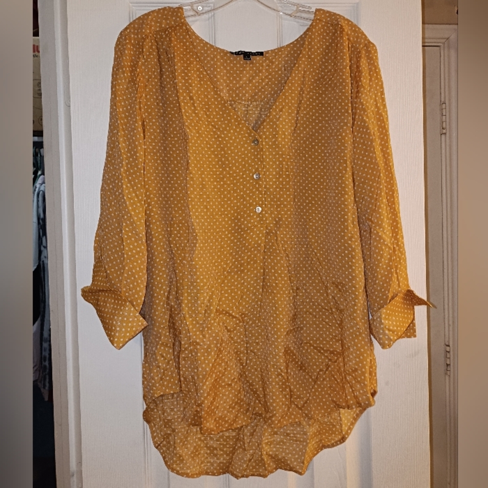 Como Black Polka Dot Sheer Blouse